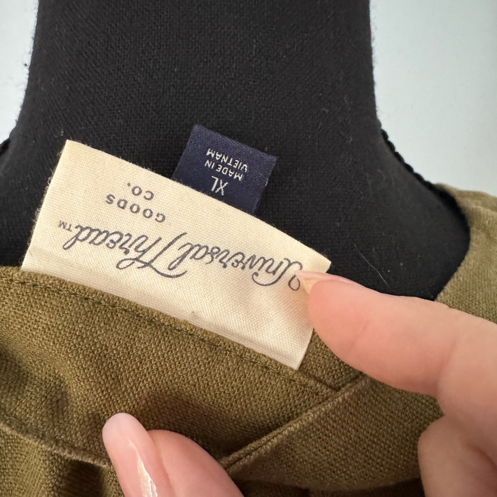 Olive Green V-Neck Dress - Picture 3 of 3
